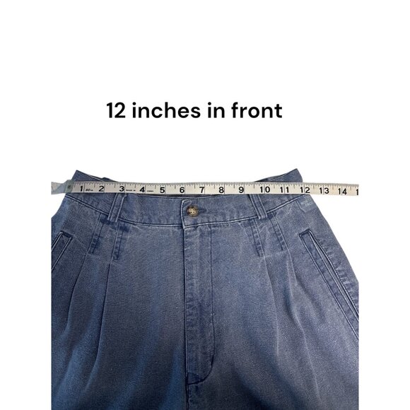 Vintage The North Face Womens Size 6 High-Waisted Pleated Blue Denim Tapered Pan - Picture 4 of 7